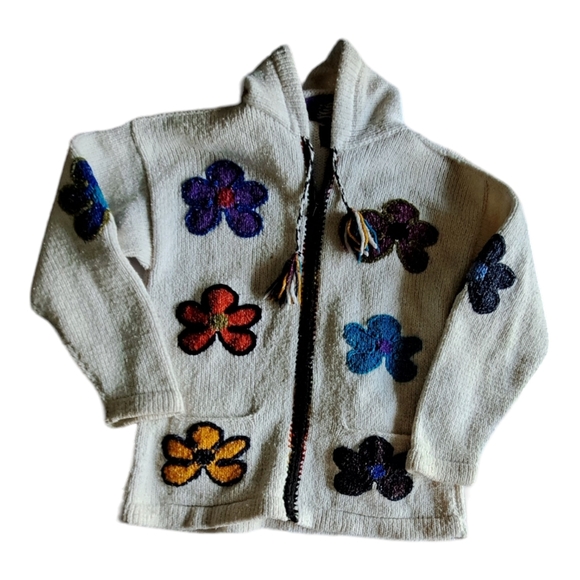 Vintage Wool Floral Knit Sweater - Picture 2 of 6